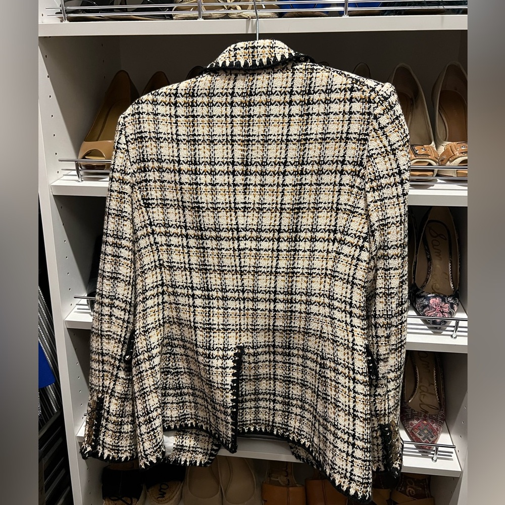 Veronica Beard Lawrence Crochet-trim Tweed Dickey Jacket - Picture 2 of 5